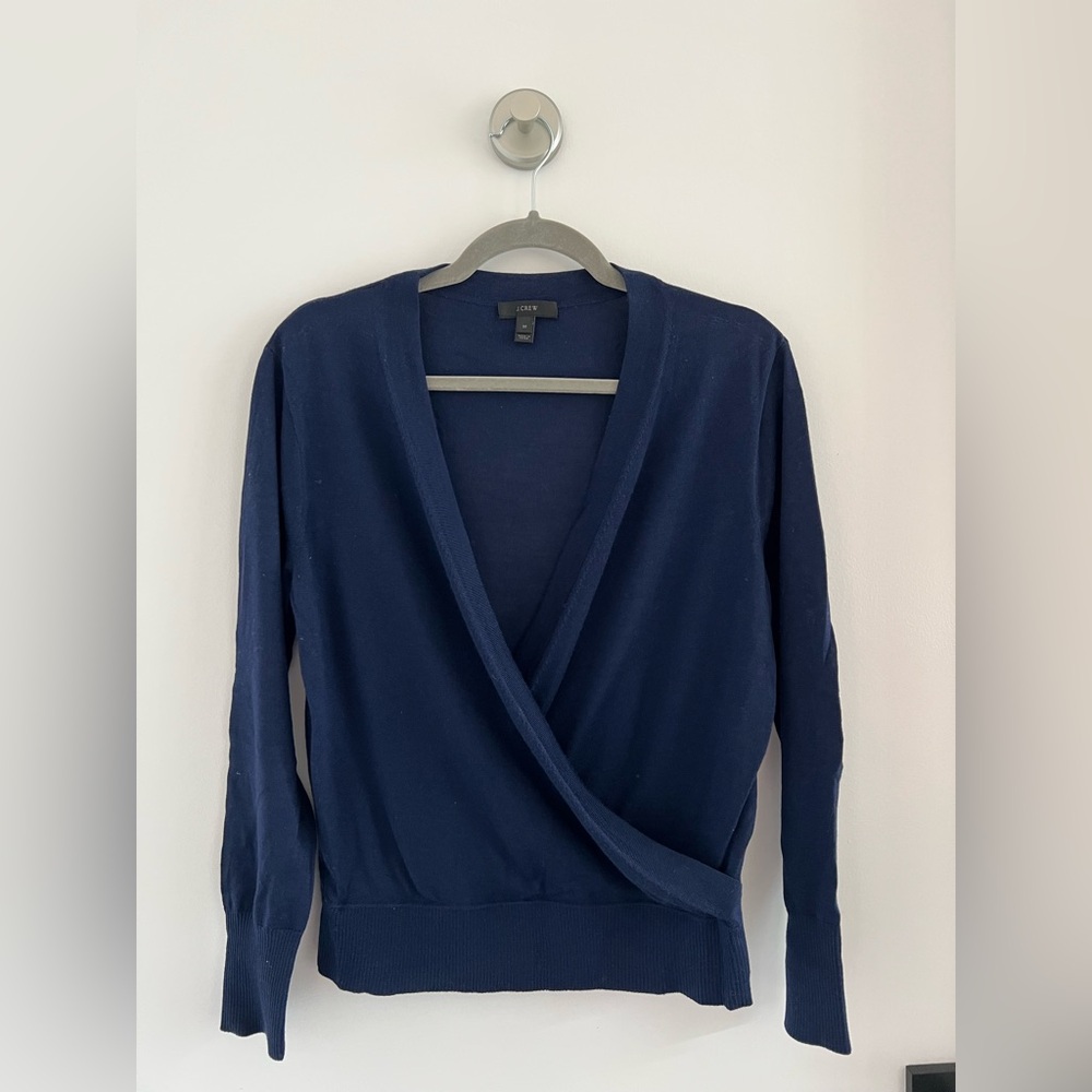 J. Crew Deep Blue Wrap Sweater